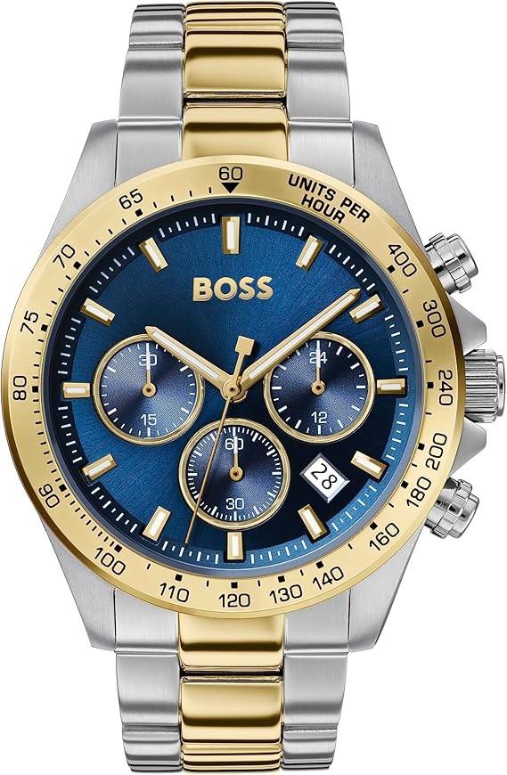 Montre Hero Boss HB1513767, chronographe haut de gamme pour homme en acier noirci
