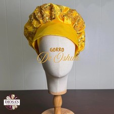 Gorro de Oshun para Santeros/ Gorros de Santer a/ Yoruba Hats/El stico/Elastic