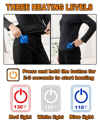 Herren Thermo Unterwäsche Set mit 16 Heizzonen, Winter Outdoor Sport Wärme... - Bild 4 von 7