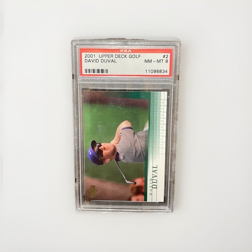 2001 Upper Deck Golf #2 David Duval PSA 8 MINT US Open Champion PGA Tiger Woods - Picture 2 of 3