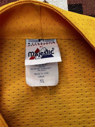 MLB Vintage 90’s Majestic New York Yankees Yellow Jersey Mens XLarge Made in USA - Picture 4 of 8