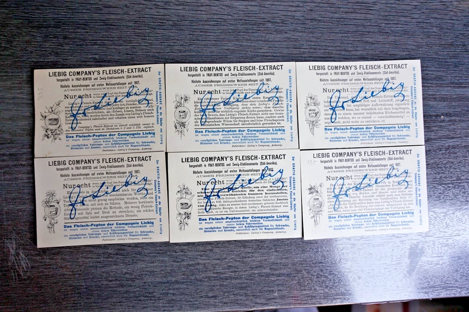 23) 6 Liebig Sammelbilder: Blumen + Frauen, in perfekter Erhaltung. - Bild 2 von 2