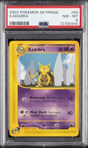 2003 POKEMON SKYRIDGE #69 KADABRA PSA 8