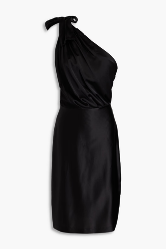 RETROFETE £587 Nadia Black One Shoulder Silk Satin Mini Dress SMALL UK 8 BNWT - Picture 3 of 17