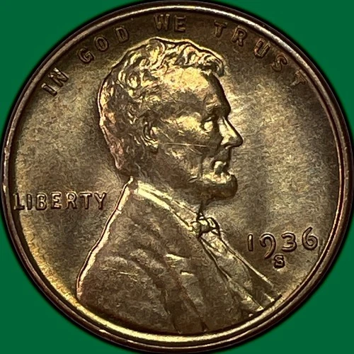 1936-S Lincoln Wheat Cent Brilliant Uncirculated BU Coin #37704