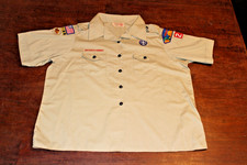 Boy Scouts of America BSA Women's Shirt Tan X-Large  XL  42-44 Sewn Patches