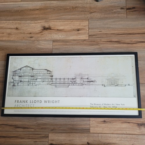 Vintage 1994 Frank Lloyd Wright Moma New York gerahmtes Ausstellungsposter 41"x19" - Bild 12 von 20