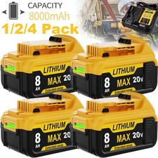 1-4pack For DeWalt 20V 20 Volt Max XR 8.0AH Lithium Ion Battery DCB200 DCB205