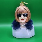 Anna Wintour Vogue Fashion Icon Blown Glass Christmas Ornament  by Cody Foster