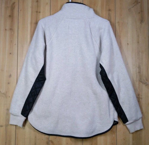 Abercrombie & Fitch Fleecejacke Pullover Damen Large Ivory Schwarz Asymmetrisch - Bild 3 von 13