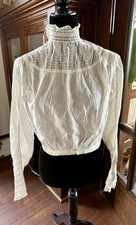 Antique Edwardian Victorian Ivory Lace Blouse