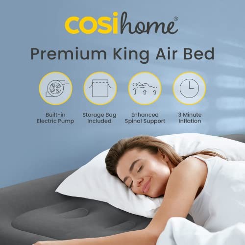 Premium King Size Luftbett mit integrierter Pumpe, Aufblasmatratze mit - Bild 3 von 5