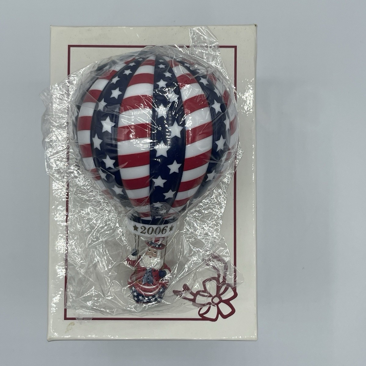 Danbury Mint Ornament Stars and Stripes Santa Hot Air Balloon 2006