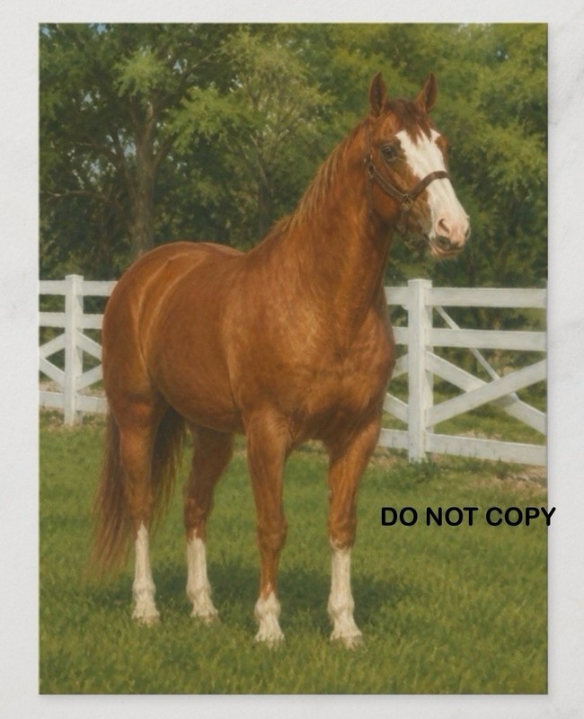 POSTCARD GUN SMOKE QUARTER HORSE STALLION PAINTING COPY ART PRINT 4.25”x5.5”