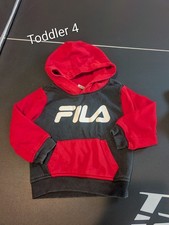 Kids size 4 Fila Hooded pullover hoodie sweatshirt black red