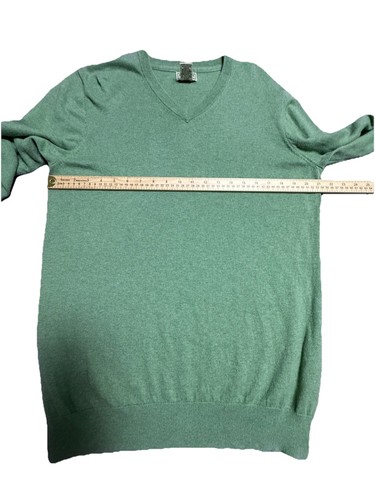 Maglione LL Bean uomo scollo a V misto cashmere MEDIA ALTEZZA verde preppy nonno - Foto 10 di 15