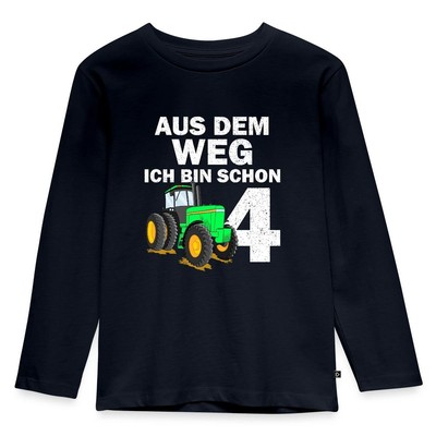 4. Geburtstag Aus Dem Weg Ich Bin Schon Vier Traktor Kinder Langarmshirt