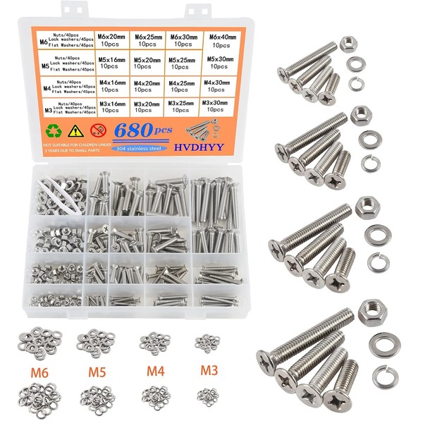 Edelstahl Schrauben Set M3 M4 M5 M6 Zylinderschrauben Innense-image