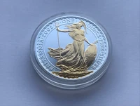 British Royal Mint Britannia Silver Coin 2002 .958 Fine Silver Gilded 1OZ