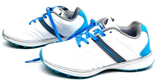 Thestron Lace-Up Sneakers White Blue Gray Womens Size 35 Pre Owned