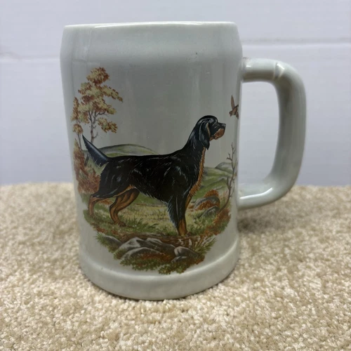 Vintage Gordon Setter Mug Stein McCoy USA Pottery 6395 Hunting Dog Series