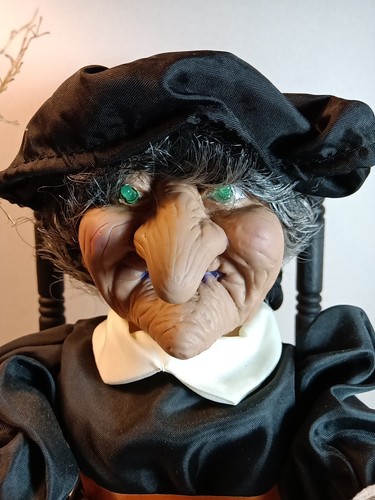 Gemmy 1991 Halloween Rocking Witch Animated Cackling Glow Eyes Sound Activated - Bild 13 von 20