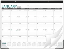 2025-2026 Desk Calendar - Large - 22" x 17", Black 