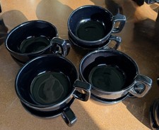 Frankoma 4SC Set of 8 Soup Bowls Black Onyx. New Mint Condition