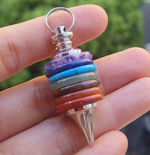 5pcs Natural Crystal Orgonite Pendant 7 Chakra Healing Talisman Women Men Amulet