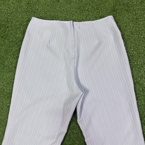 Vintage 80s Made In USA Striped Baby Blue Dress Pants Women's 29x28 Size 10 READ - Picture 15 of 19
