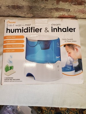 Crane 2-in-1 Warm Mist Steam Humidifier Inhaler Model EB-3000 Filter Free Auto