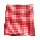 Vintage Houndstooth Red Orange White Wool Blend Fabric Tweed 56 in X 59 Lined