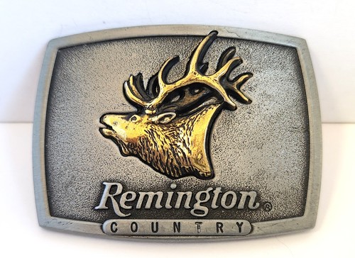 Remington Country Bugling Elk Belt Buckle & Remington Cutlery UMC Fob 2 Lot - Picture 2 of 15