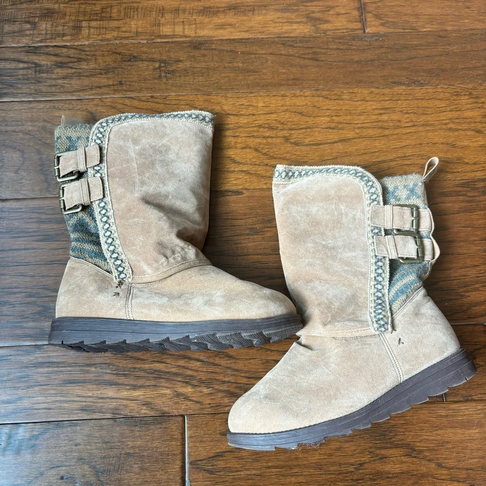 Botas de bezerro MUK LUKS Kids Kathleen camelo tamanho 6 - Imagem 2 de 4