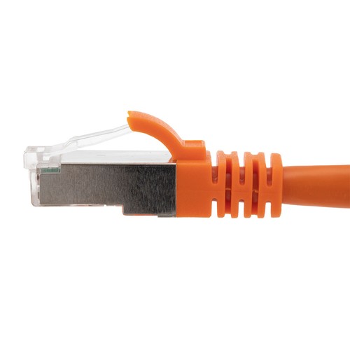 Cable de conexión Ethernet CAT6A, S/FTP, 26AWG, 0,5 pies, paquete de 5, naranja - Imagen 2 de 4