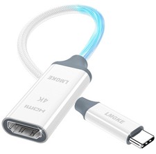 LMGKE USB C to HDMI Adapter,4K 30Hz Type-C Adapter White/Gray