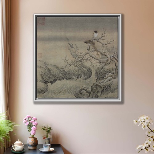 Framed Chinese Japanese Mountain Landscape Painting Wall Art Ink Canvas Print - Bild 8 von 9