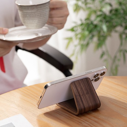 Wooden Business Card Display Rack Stable Desktop Phone Stand Phone Holder - Picture 4 of 15