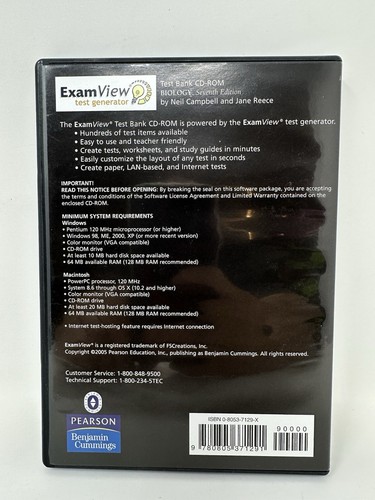 Prüfungsansicht Testbank CD-ROM Biologie - 7. Auflage CD-ROM - NEUWERTIG Disc! - Bild 2 von 13