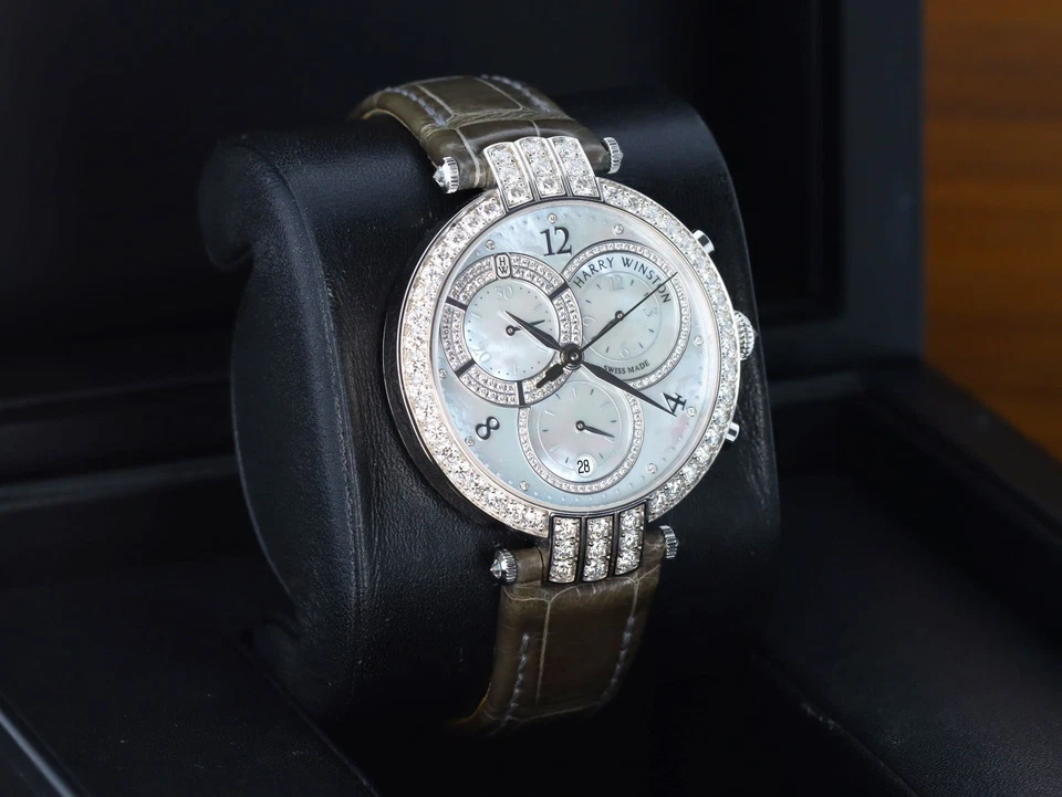 Harry Winston Premier Cronógrafo 40mm Diamantes M.O.P Oro Blanco PRNQCH40WW001 Foto 3 de 4