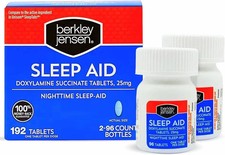 berkley jensen Sleep Aid (192 Tablets) - Doxylamine Succinate 25 mg Nighttime Sl