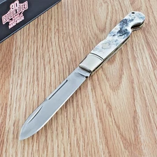 Rough Ryder Appaloosa Folding Knife Stainless Blade Gray Smooth Bone Handle