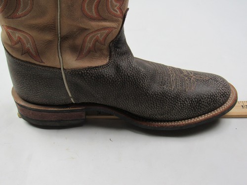 Stivali da cowboy western uomo Justin Bent Rail 10 D BR351 cioccolato bisonte pelle bovina - Foto 13 di 15
