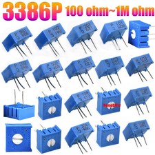 3386P Trimmer Trim Pots 100 ohm to 1M ohm Potentiometer Variable Resistor Blue