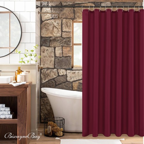 Quality Fabric Shower Curtain Liners 72 Inch by 72 Inch, Burgundy Water Resis... - Picture 9 of 9