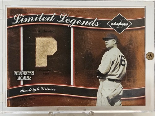 2004 Leaf Limited Legends Materials "P" 087/100 Burleigh Grimes #LL-6 HOF