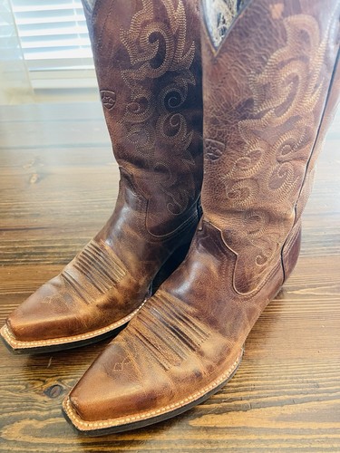 ARIAT ALABAMA DISTRESSED LEATHER SNIP TOE COWGIRL BOOTS #10010979 WOMEN'S 8.5B