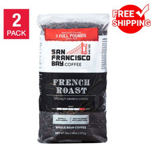 San Francisco Bay Coffee French Roast Whole Bean 3 Lb, 2-Pk Dark Roast 10.17 per pound