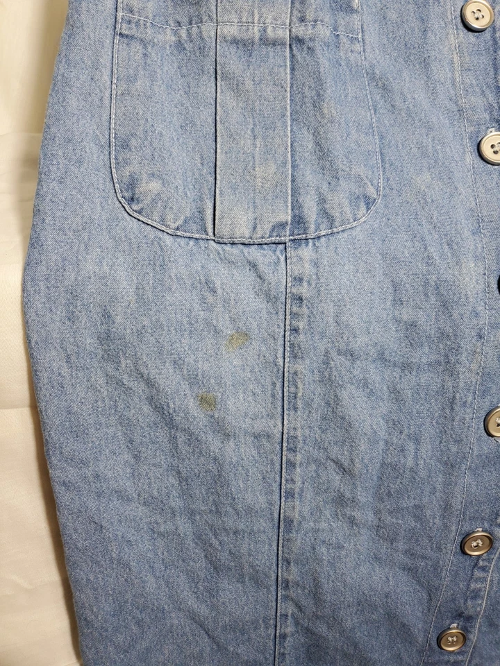 Y2K Vintage STUDIO EASE Denim Button Down Dress Women Size 8 - Image 3 of 4