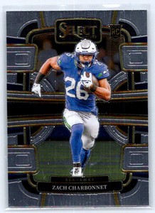 2023 Panini Select #86 Zach Charbonnet Black and Gold Prizms Die Cuts